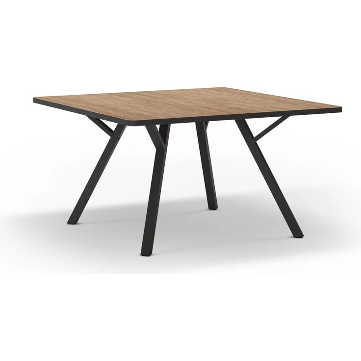 Calicosy Quadratischer Tisch mit schwarzen Metallbeinen L136 x B136 cm - BENI - Helles Holz – Bild 1