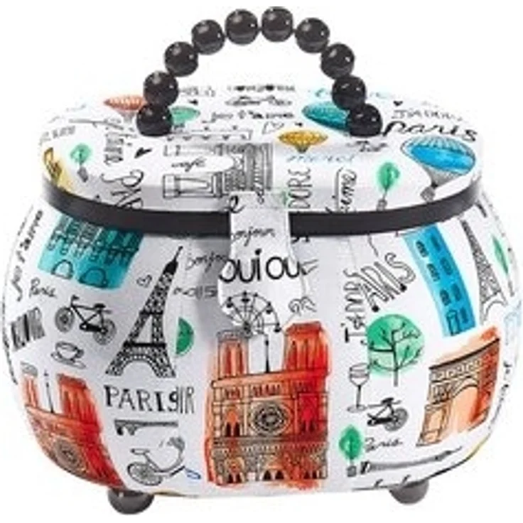 Kobolo Nähkorb Nähkästchen oval aus Kunststoff-Textil mit Motiv – Bild 6