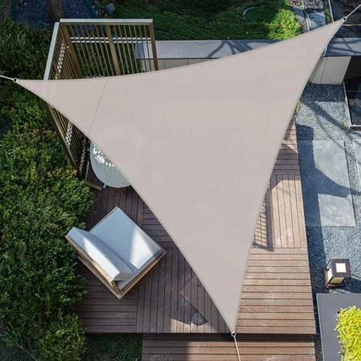 SUNNY GUARD Sonnensegel Wasserdicht 3.6x3.6x3.6m Dreieckig Sonnenschutz Wetterschutz Segel Baldachin UV Schutz für Balkon Terrasse Garten, Tuape – Bild 1