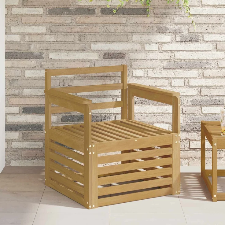 vidaXL 2 Stück Outdoor-Sofagarnitur Massivholz Akazie Weiß 3439081 – Bild 1