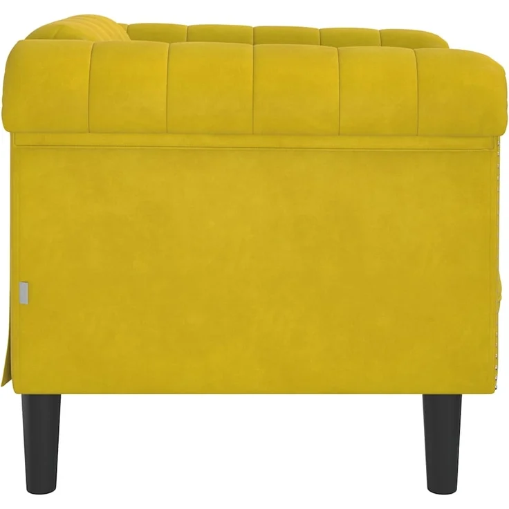 vidaXL Sessel Gelb Samt 372571 – Bild 4