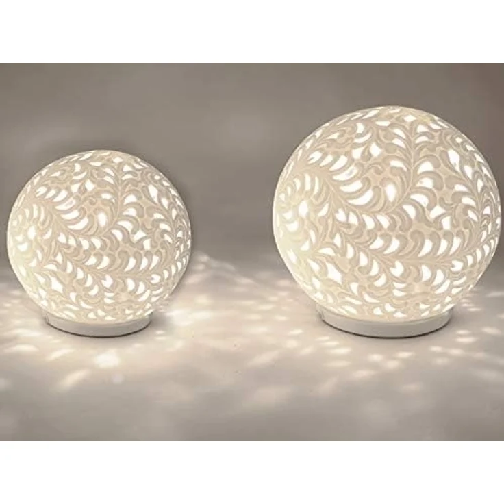 formano Nachttischlampe Romantik, Farbe: Weiß, Motiv: Ranken – Bild 3