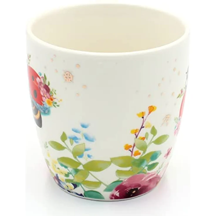 Dekohelden24 Tasse 2er Set Kaffeebecher Kaffeetasse aus Porzellan - Motiv: Biene und, Porzellan – Bild 4