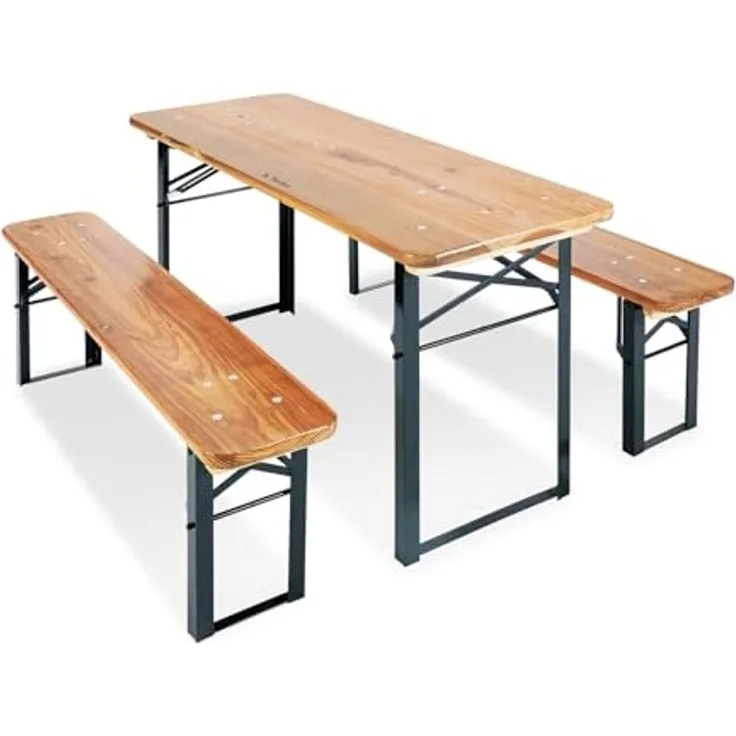 Pinolino 'Sepp' 3-tlg. Kinderfestzeltgarnitur, Massivholz natur, 110 x 54 x 40 cm