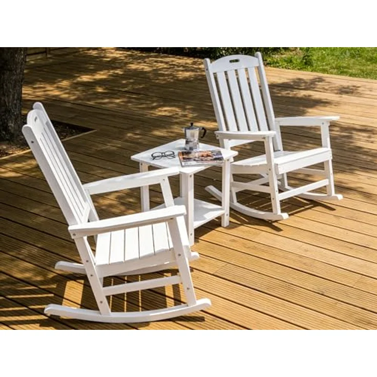 Heavy Duty Weather Resistant HIPS Porch Rocking Chair for Outdoor & Indoor Use (White Color) – Bild 8