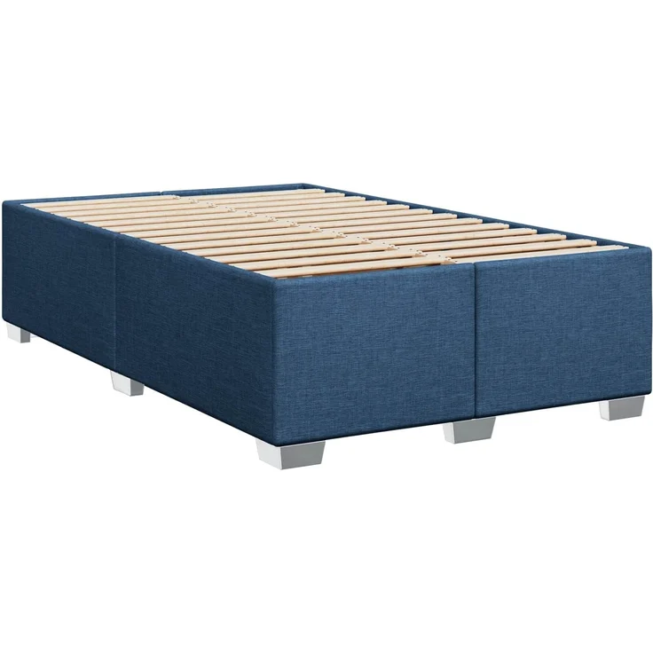 vidaXL Boxspringbett mit Matratze mit Kopfteil Blau 120 x 190 cm Stoff 3450431 – Bild 5