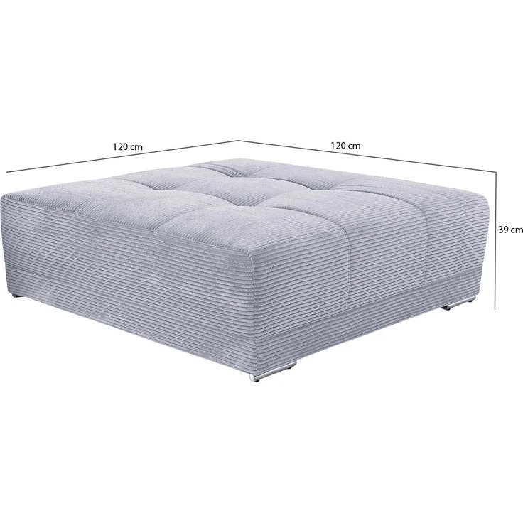 Polsterhocker XXL für Big-Sofa 120x120, Federkern Polstersitz in Cord Dunkelgrau – Bild 7