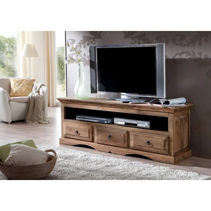 TV-Board Sheesham 150 x 45 x 55 grau geölt LEEDS #43 – Bild 7