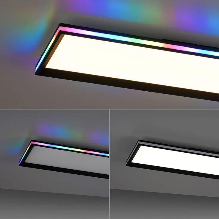 LED Deckenleuchte, Fernbedienung, dimmbar, RGB, L 100 cm – Bild 5