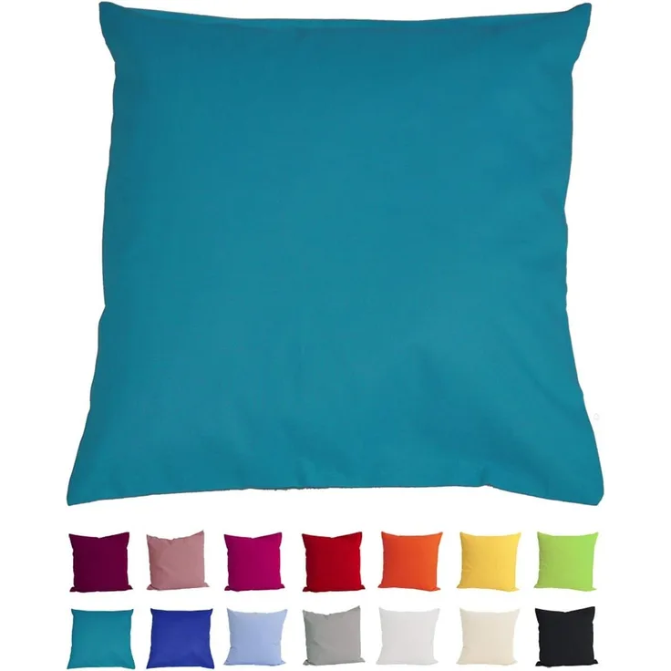 Kissenbezug ca. 80x80 cm petrol 100% Baumwolle beties "Basic"