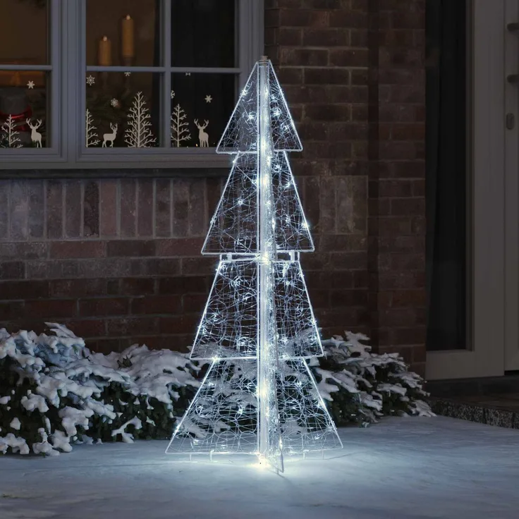 vidaXL Weihnachtsbaum Kaltweiß 120 cm Acryl 100 LEDs 42019203