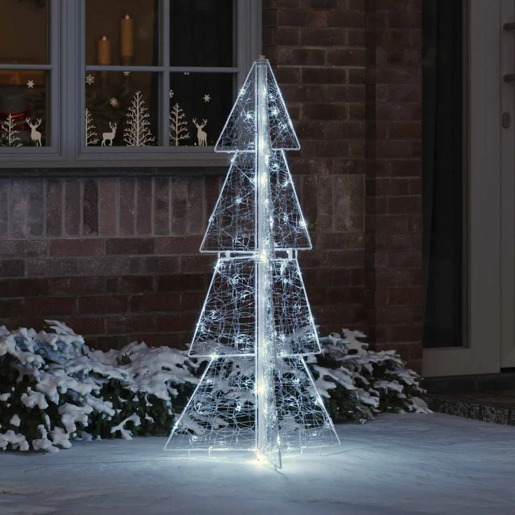 vidaXL Weihnachtsbaum Kaltweiß 120 cm Acryl 100 LEDs 42019203 – Bild 1