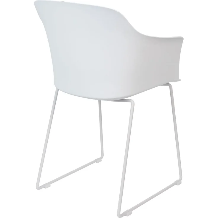 Sessel Tango im 2er-Set, Weiß mit Schalensitz und Stahlgestell 58x54x81,5 cm – Bild 4