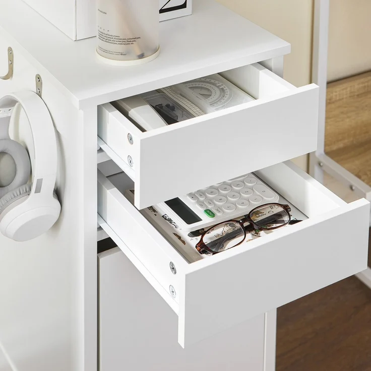 SoBuy FWT108-W Schmale Kommode, MDF, Lackiert, Weiß, 40 x 76 x 30 cm – Bild 5