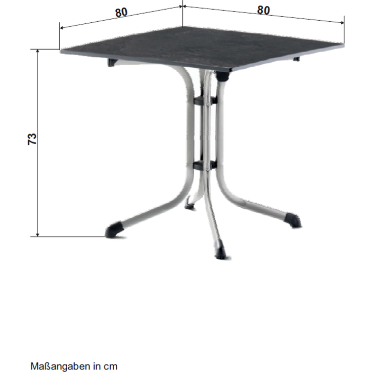 Sieger Boulevard Boulevard-Klapptisch mit vivodur® Tischplatte, Stahl Graphit, 80 x 73 x 80 – Bild 7