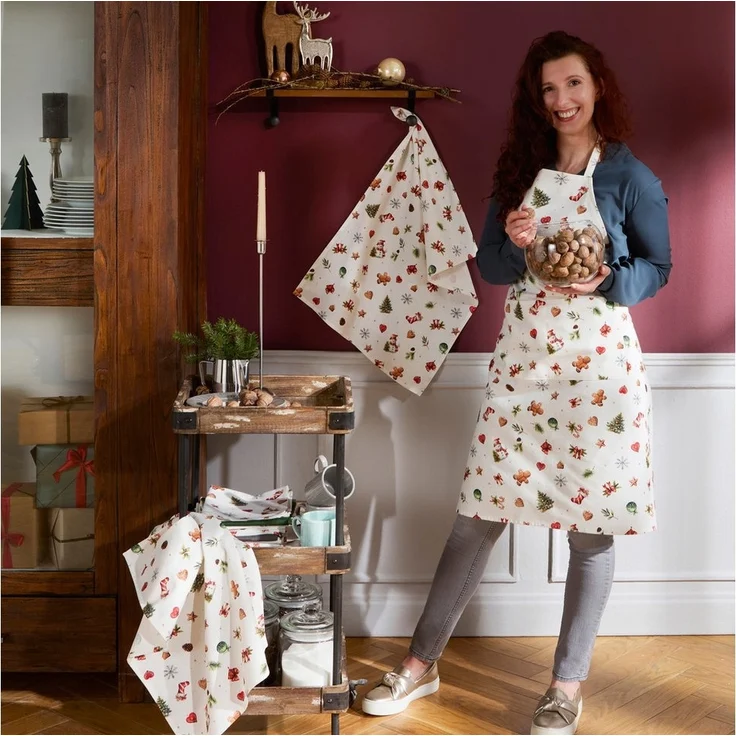 Erwin Müller Geschirrtuch Geschirrtuch "Noel" 2er-Pack, Baumwolle Motiv – Bild 3