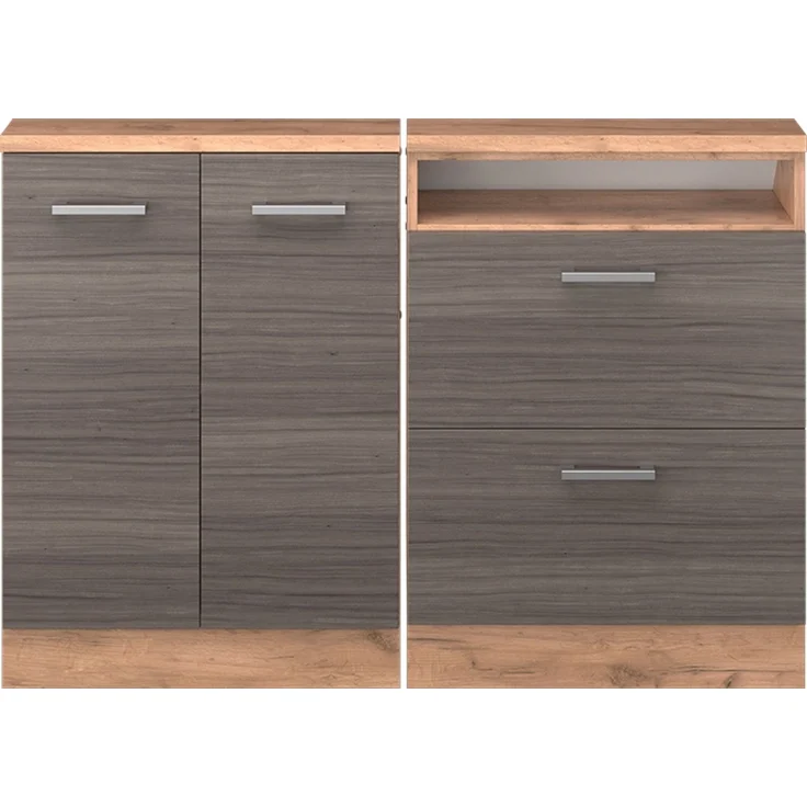 Küchenschrank für Dachschrägen R-Line Edelgrau 120 cm 2er Set Vicco – Bild 4