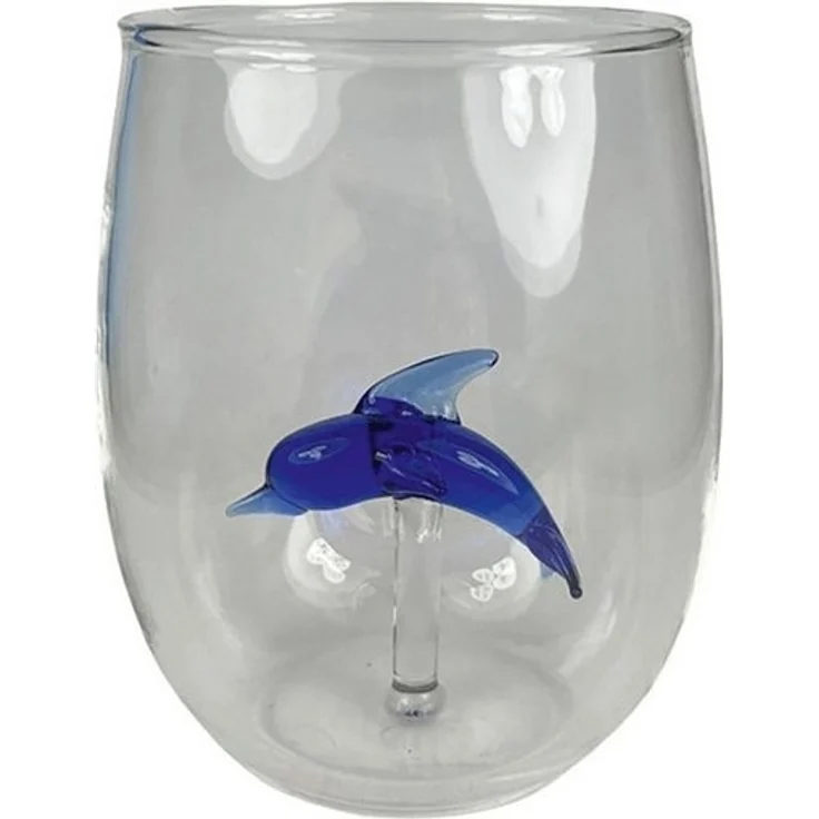 Winkee Glas Winkee - Handgemachtes Delphin Glas, Kristall-Trinkglas, Dessertg – Bild 3