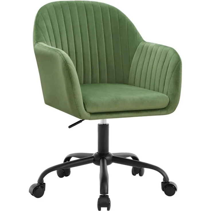 Woltu Schreibtischstuhl, Homeoffice Stuhl mit Rollen, Schminkstuhl höhenverstellbar – Bild 5