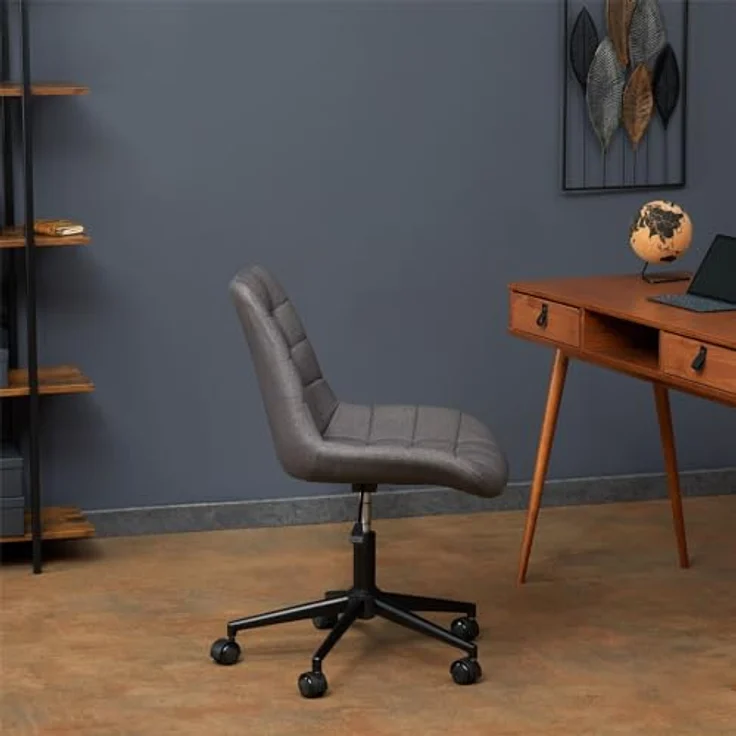 IDIMEX Drehstuhl Talia, Dunkelgrau, höhenverstellbar mit Wabenmuster, 53x89x61 cm, Arbeitszimmer – Bild 4