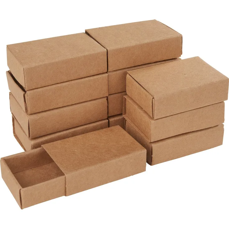 VBS Aufbewahrungsbox Streichholzschachteln, Kraftpapier, 12 Stück