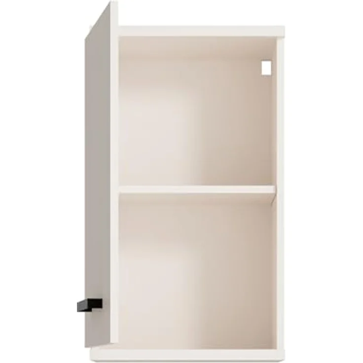 Forte VERIS Hängeschrank 40, moderner Badezimmerschrank, 1-türig, Kontrastgriff, Wandmontage, Holzwerkstoff, Kaschmir Beige, 40,2 cm breit x 68,8 cm hoch x 29 cm tief – Bild 4
