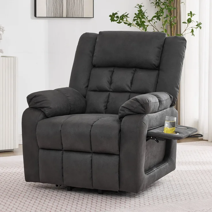 TV-Sessel 103x96x87 cm für 1 Person, elektrisch aufstehbar, mit Massage und Wärme, grau