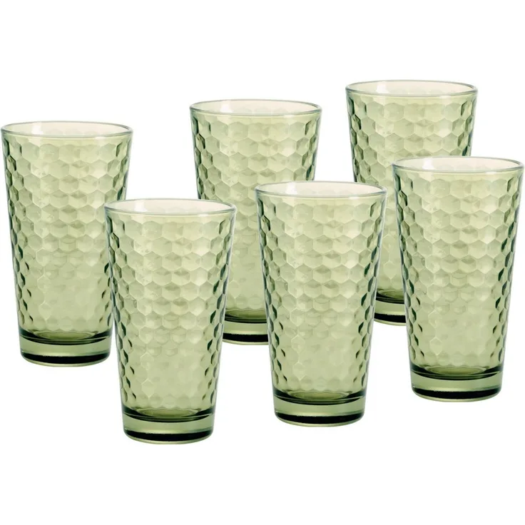 Ritzenhoff & Breker Longdrinkglas Favo, 6-teilig, 6-tlg, Glas, 6er Set, je 350 ml
