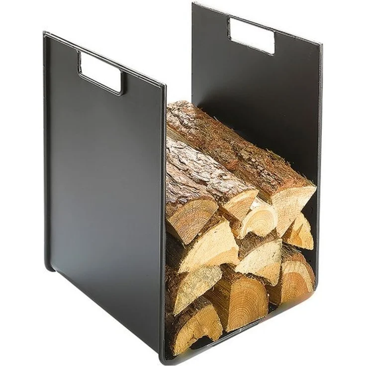 Kobolo Kaminholzregal Kaminholzständer aus schwarz lackiertem Metall 44cm hoch, BxTxH:33x34x44 cm – Bild 4