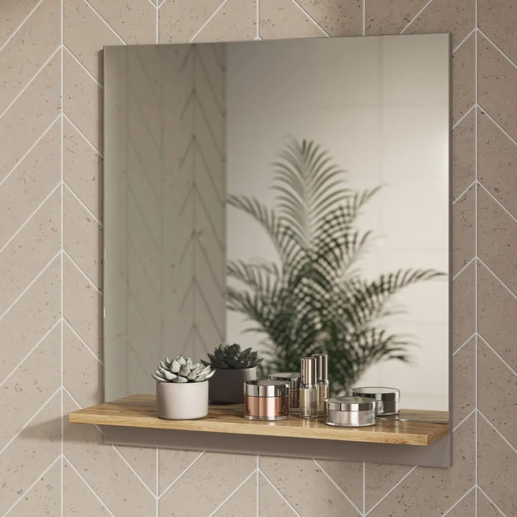 Badspiegel Marelle Greige 60 x 67 cm mit Regal Vicco – Bild 5