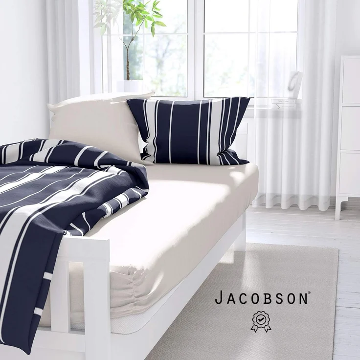Jacobson Jersey Spannbettlaken Spannbetttuch Baumwolle Bettlaken (Premium 200x220 cm, Rosa) – Bild 6