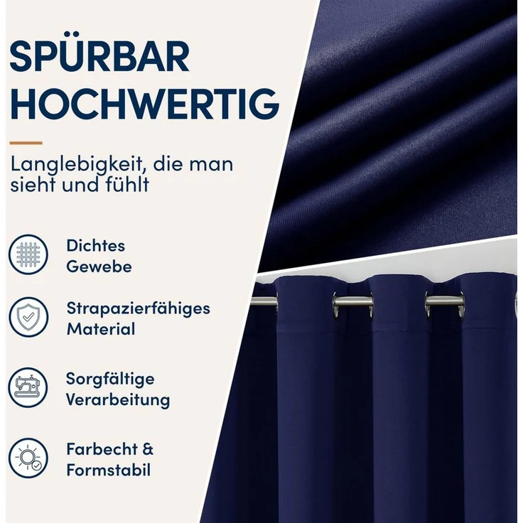 Stoffschmiede Gardine Blickdicht - Kräuselband & Ösen, Ösen – Bild 3
