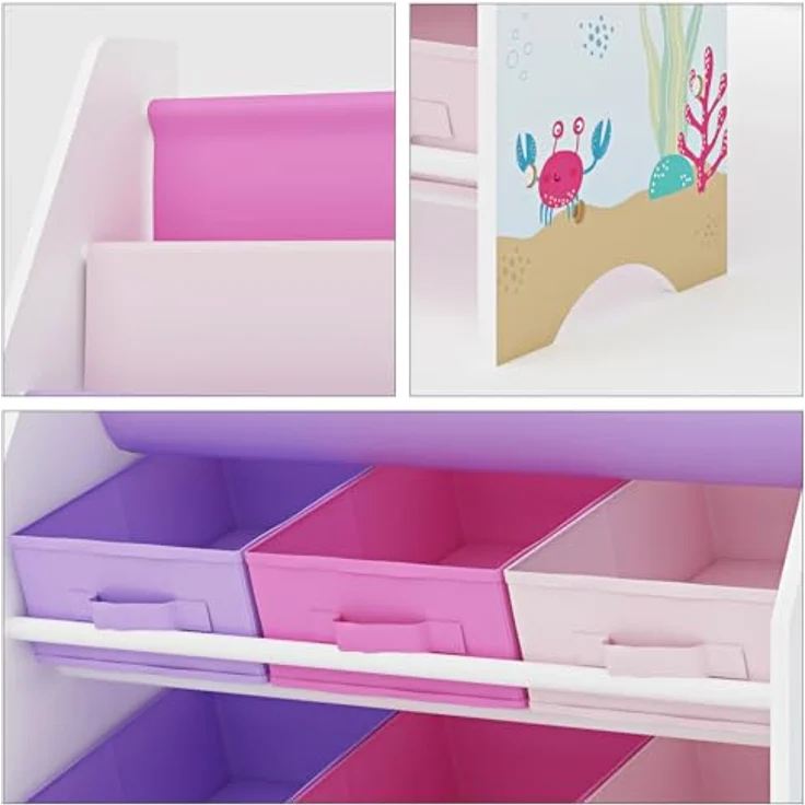 Kinderregal Ponteceso Ozean-Motiv Weiß/Rosa/Lila [en. casa] – Bild 6