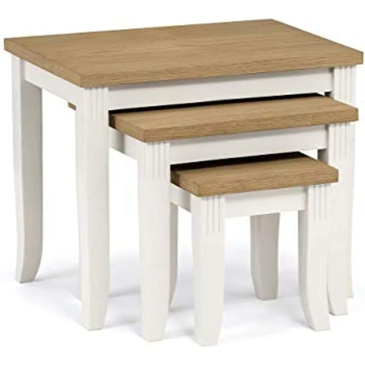 Julian Bowen Davenport Schachteltische, elfenbeinfarben und helle Eiche