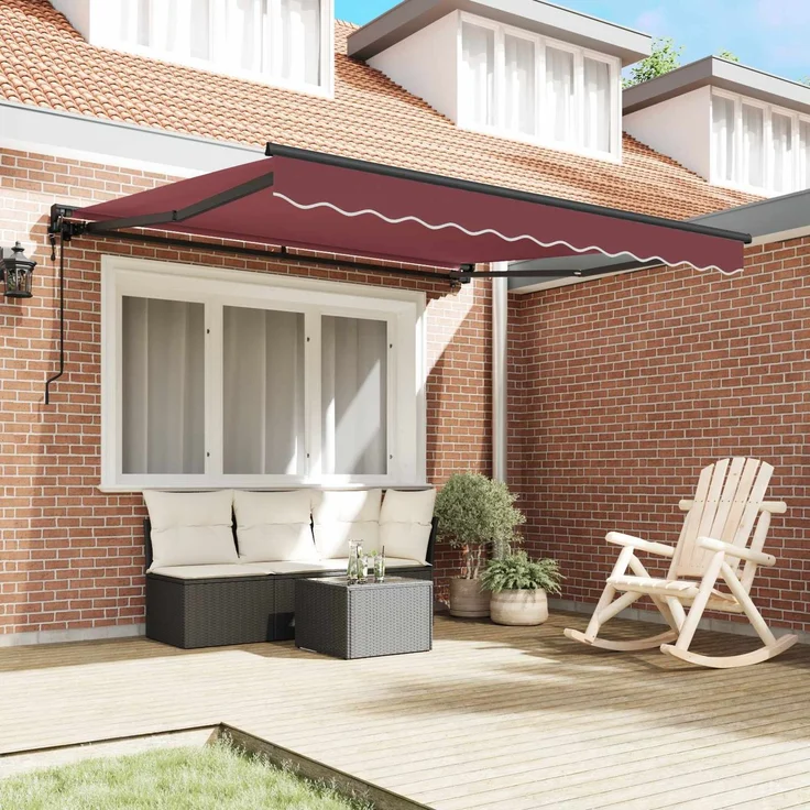 vidaXL Markisenrahmen Bordeauxrot 350 x 250 cm 3330244 – Bild 2