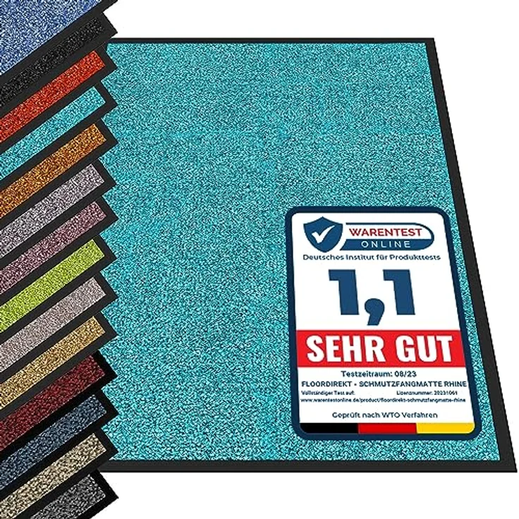 etm® Schmutzfangmatte - Fußmatte in vielen Größen - Türmatte Fußabstreifer für Haustür innen und außen (Türkis, 60x90 cm) – Bild 1