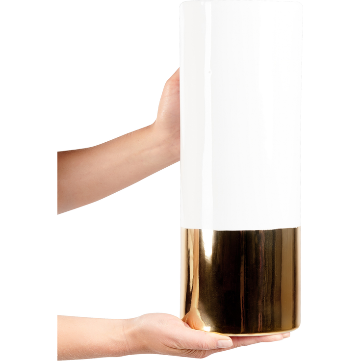 Blumenvase GELIDA 36 cm Steinzeug Weiß – Bild 4