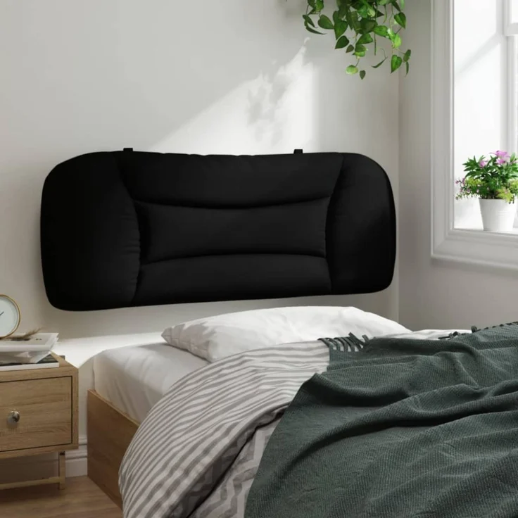 vidaXL Kopfteil-Kissen Schwarz 100 cm Stoff 374551 – Bild 4