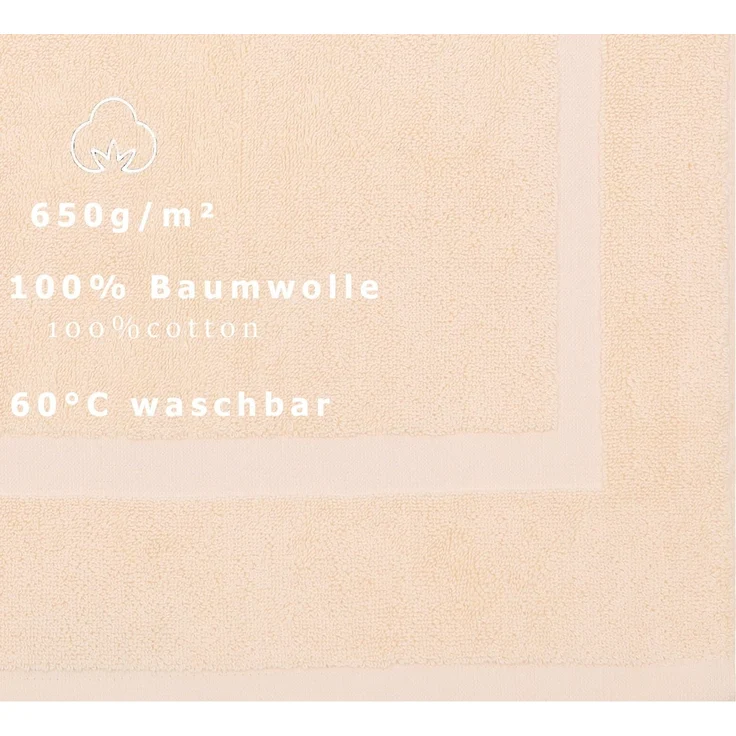 Betz Badematte 2 Stück Badvorleger Premium Badteppich Größe 50x70 cm, unbeschichtet, beidseitig nutzbar, beidseitig nutzbar, Baumwolle, Qualität 650g/m² – Bild 3