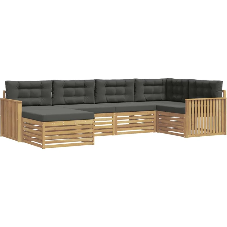 vidaXL Outdoor-Sofagarnitur 6 stk. 6-Sitzer Weiß und Anthrazit 3390762 – Bild 2