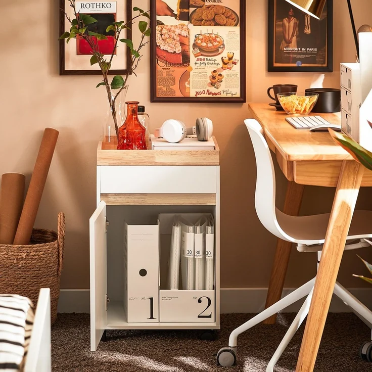 SoBuy ASK03-W Schubladenschrank Büro, MDF, Lackiert, Weiß, 45 x 60 x 45 cm – Bild 9