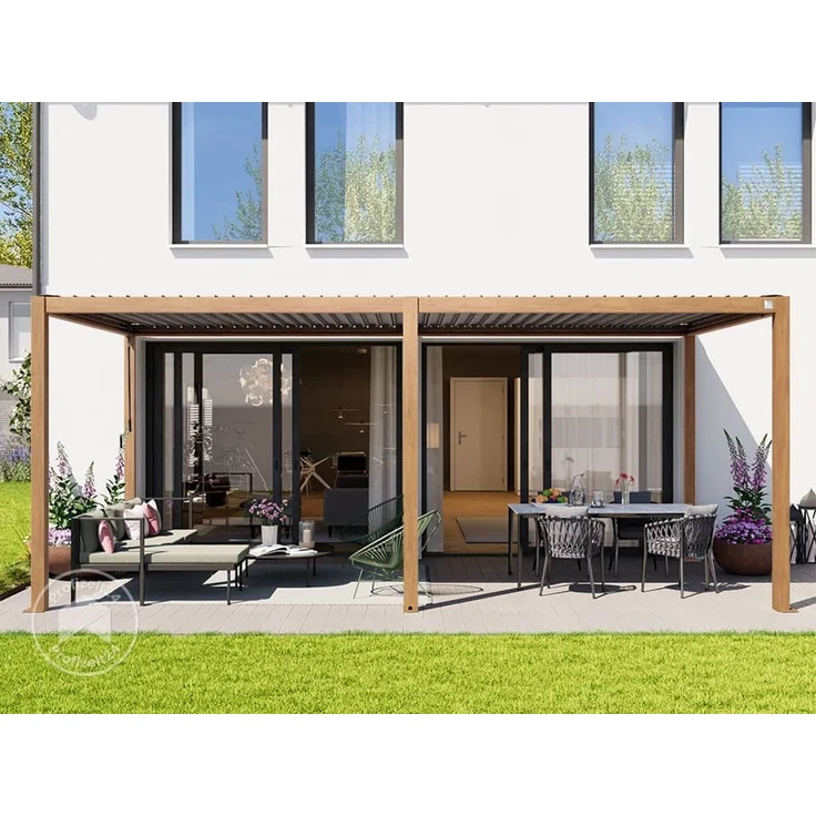 PRIMEYARD Pergola, Aluminium / Stahl braun, 3x6 m – Bild 3