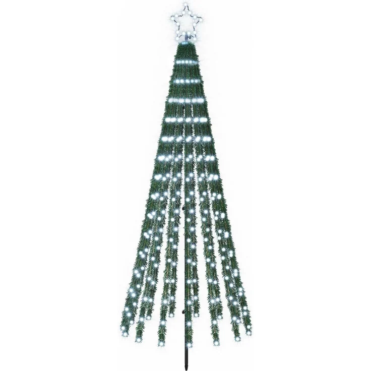 vidaXL LED-Weihnachtsbaum EKENAS 180 cm 255 LEDs Kaltweiß Stahl 42050825 – Bild 2