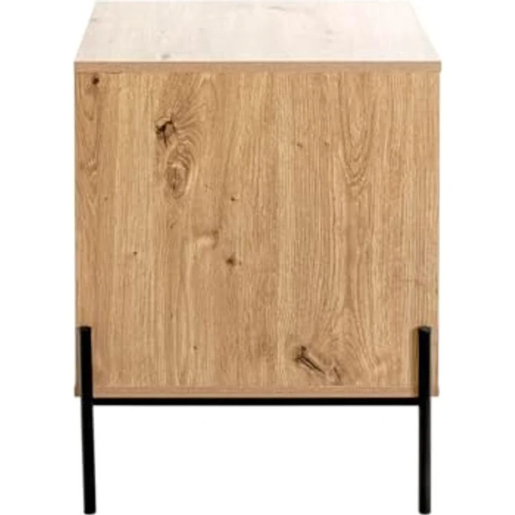 XXXL Nachtschrank Schwarz, Eiche, Metall, 1 Schublade, 45x60x47 cm, Soft-Close-System – Bild 5