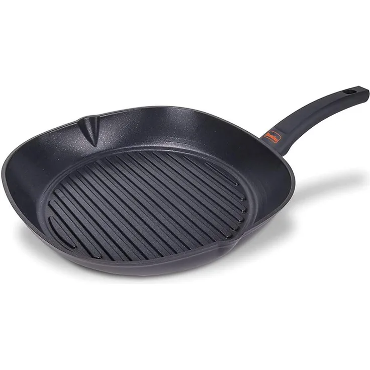 Berndes Special+ Grillpfanne mit Grillrippen, Pfanne, Antihaftversiegelung, Aluminium, Schwarz 28 cm, 004191428