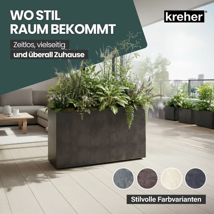 Kreher Pflanzkübel 'Millennium Fence', XXL Sichtschutz in verschiedenen Farben (2 St) – Bild 2
