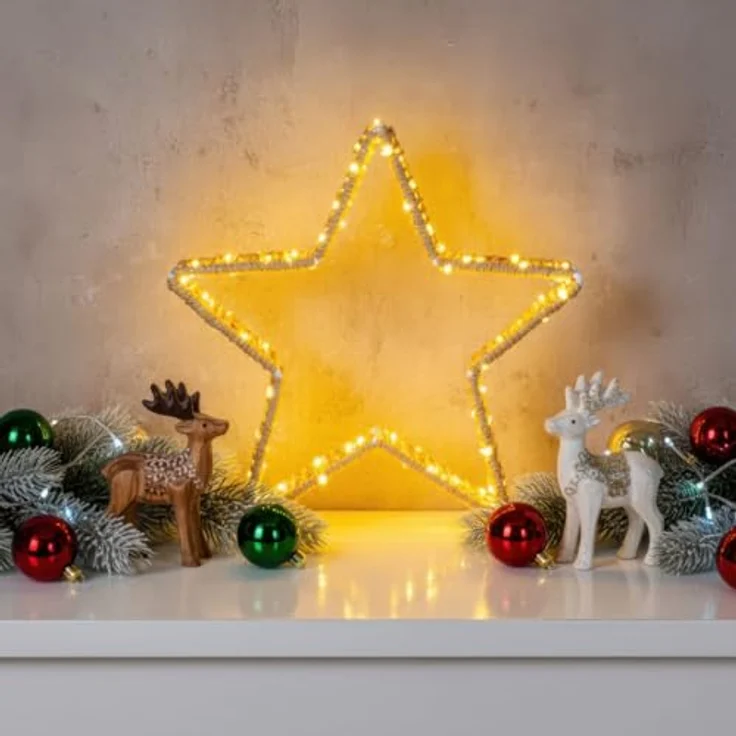 Levandeo® LED Stern, LED Dekoleuchte Stern H27cm Leuchtstern Weihnachten Weihnachtsdeko – Bild 6