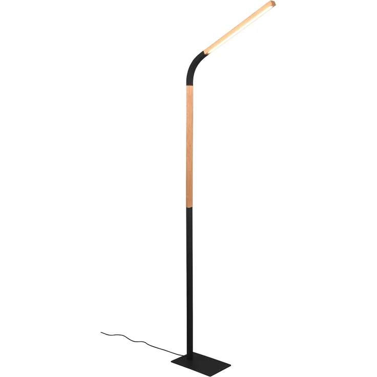 LED Stehleuchte NORRIS Schwarz mit Holzelementen, Höhe 140cm – Bild 6