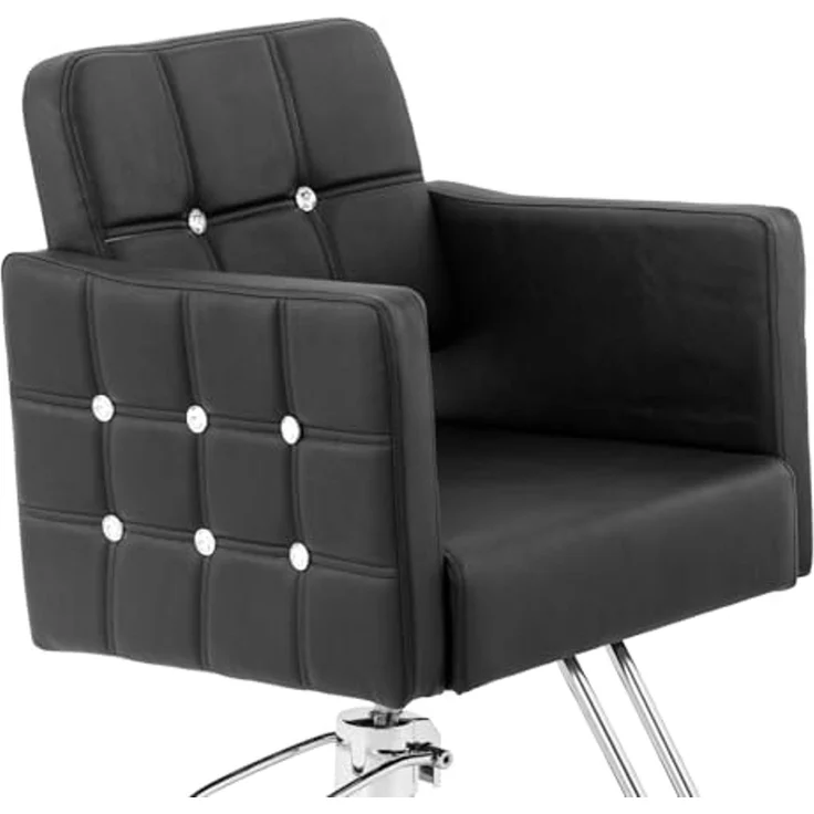 Physa Armlehnstuhl Friseurstuhl mit Fußstütze höhenverstellbar Barber-Stuhl 150 kg Cottam, Schwarz – Bild 4