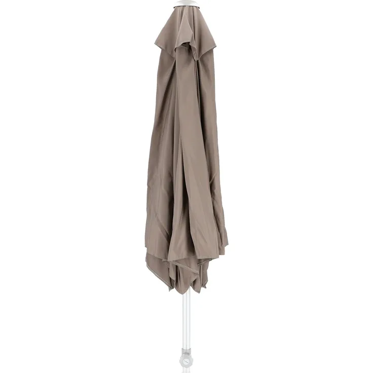 Sonnenschirm Elba rund, Aluminium mit Knickelement, modern, taupe, Ø 300 cm, abnehmbarer Bezug